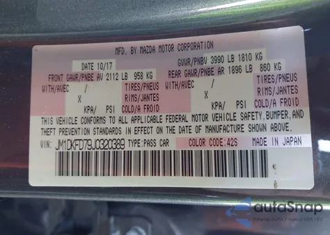 2018 Mazda Cx-3 Grand Touring из США, поврежденный, VIN JM1DKFD79J0320389